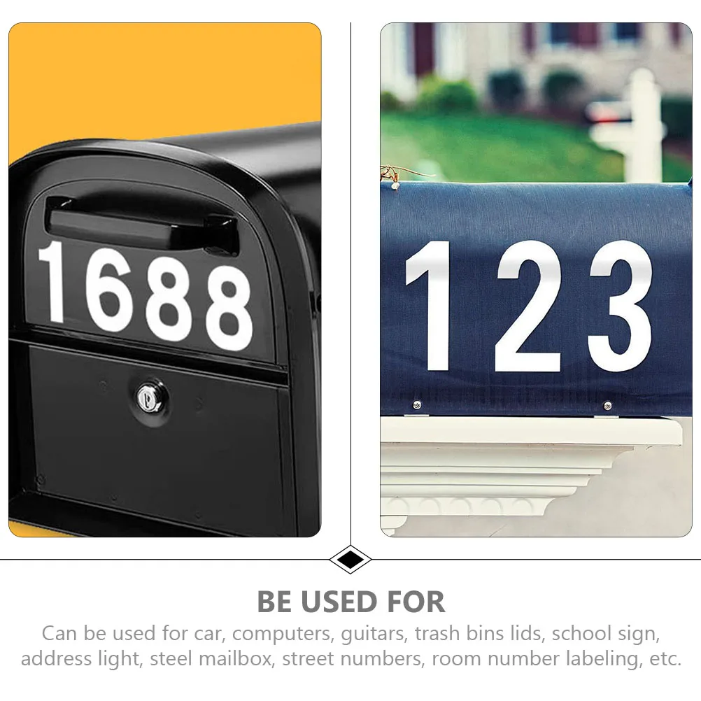 

2Pcs Reflective Decals Self Adhesive Number Stickers for Mailbox Window Address Sign Labeling Self Adhesive Number Stickers