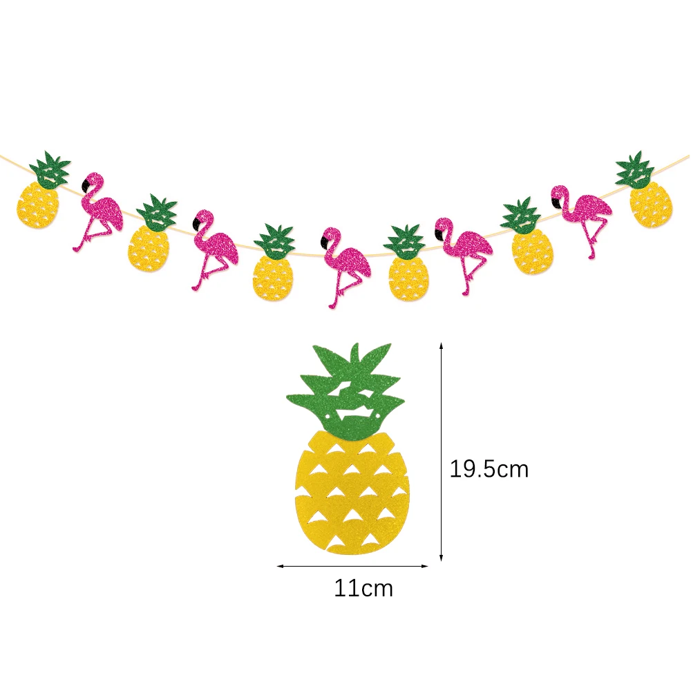 Hawaii-Party Banner Dekoration Foto-Requisiten Hängende Banner Sommer-Party Flamingo Ananas Papierbrillen Tropische Hawaiianische Party – Detail 5