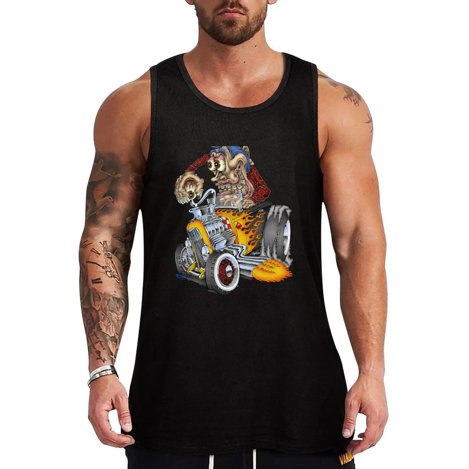 Old Skool Hot Rod Tank Top summer Men's tops running shirt underwear sleeveless gym shirts male