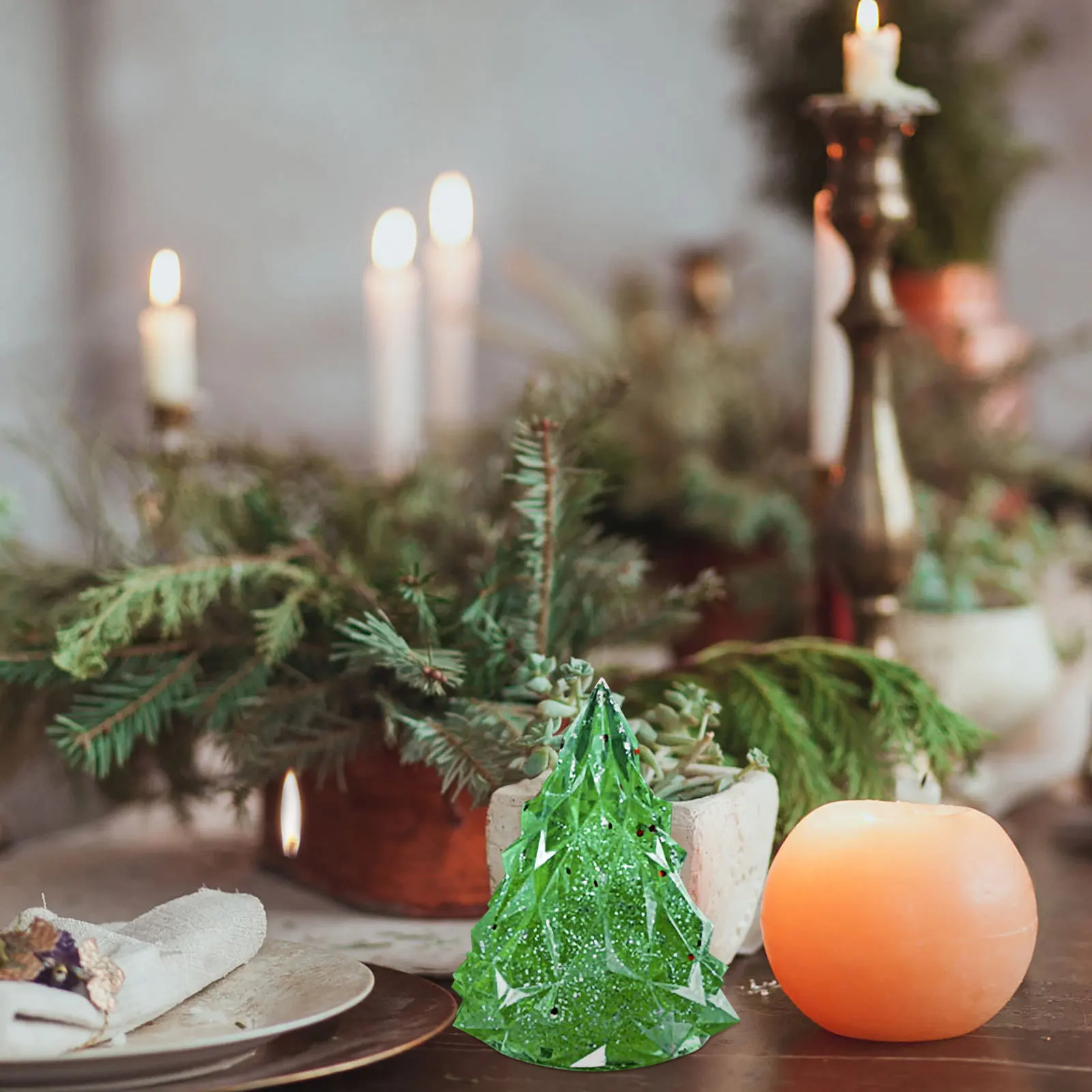 

2Pcs 3D Christmas Tree Mold Silicone DIY Epoxy Resin Mold for Making Desktop Ornament Festival Gift Crafting Handmade