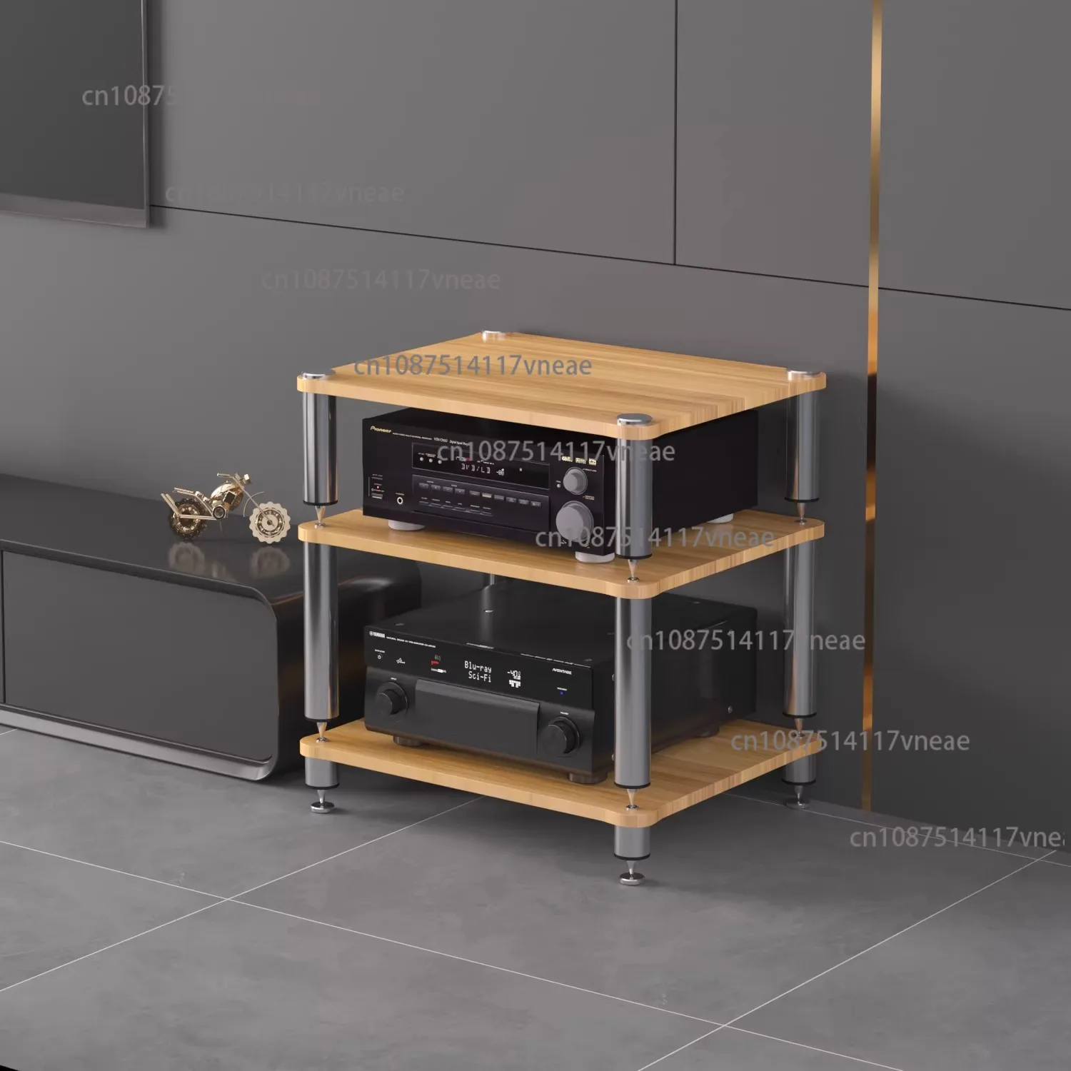 3-laags audio rack anti-vibratie versterkerbeugel 304 SUS luidsprekerkast frame E1 plaat voor versterkers geluidsbox audio plank - afbeelding 1
