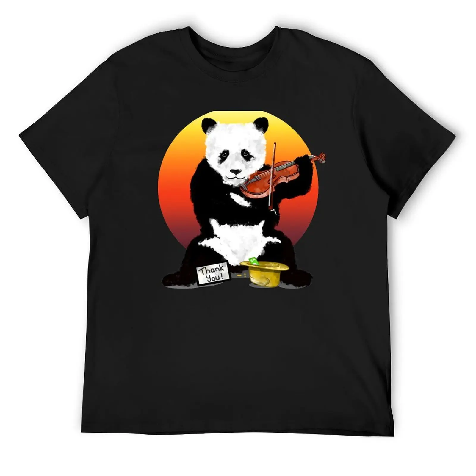 

Panda Bear Playing a Violin T-Shirt designer shirts valentines boutique clothes oversizeds t shirts for men pack