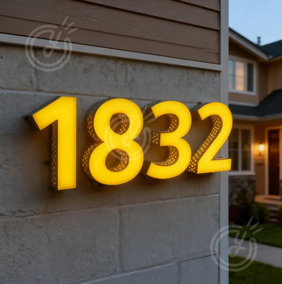 Duże, świecące litery, niestandardowe logo świetlne, znak na zewnątrz, luksusowa marka, litery ścienne, neon LED, szyld reklamowy, oznakowanie firmowe, znaki 3D do domu.