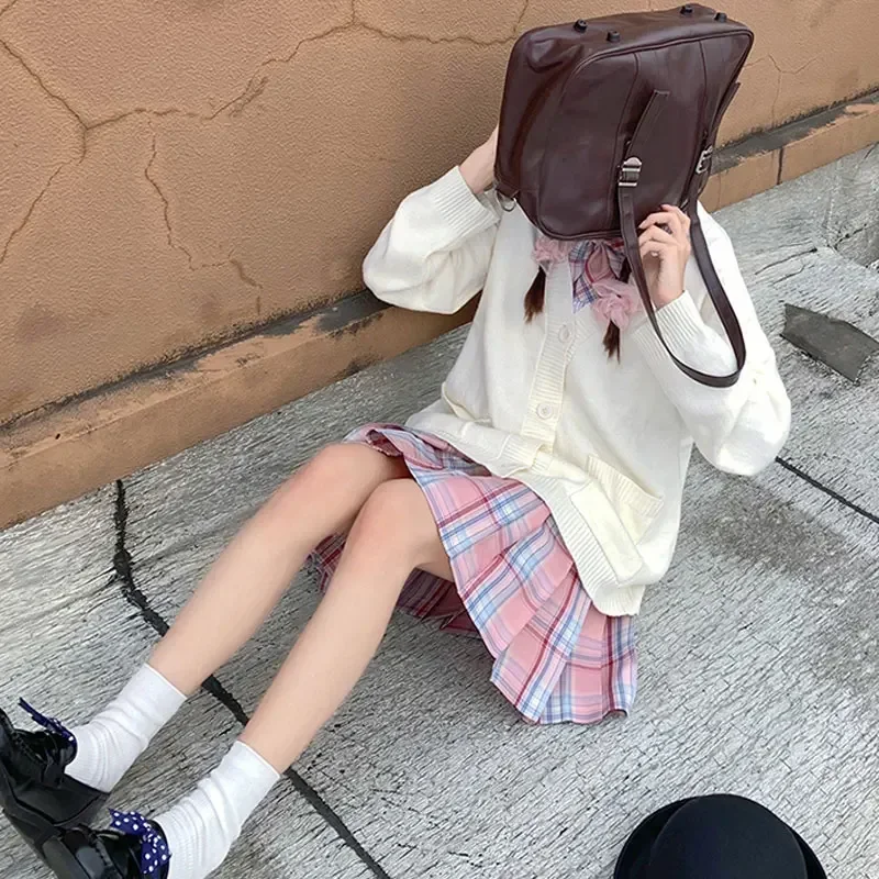 الزي الياباني للفتيات أسود وردي Seifuku المدرسة الثانوية سترة طويلة الأكمام محبوك JK الزي الرسمي سترة طالب أنيمي تأثيري MN1