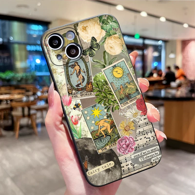 Witch Tarot Card Collage Art Phone Case for IPhone 15 16 14 13 12 11 Pro Max 7 8 14 15 Plus 16E SE4 X XR XS Soft Silicone Covers view 6