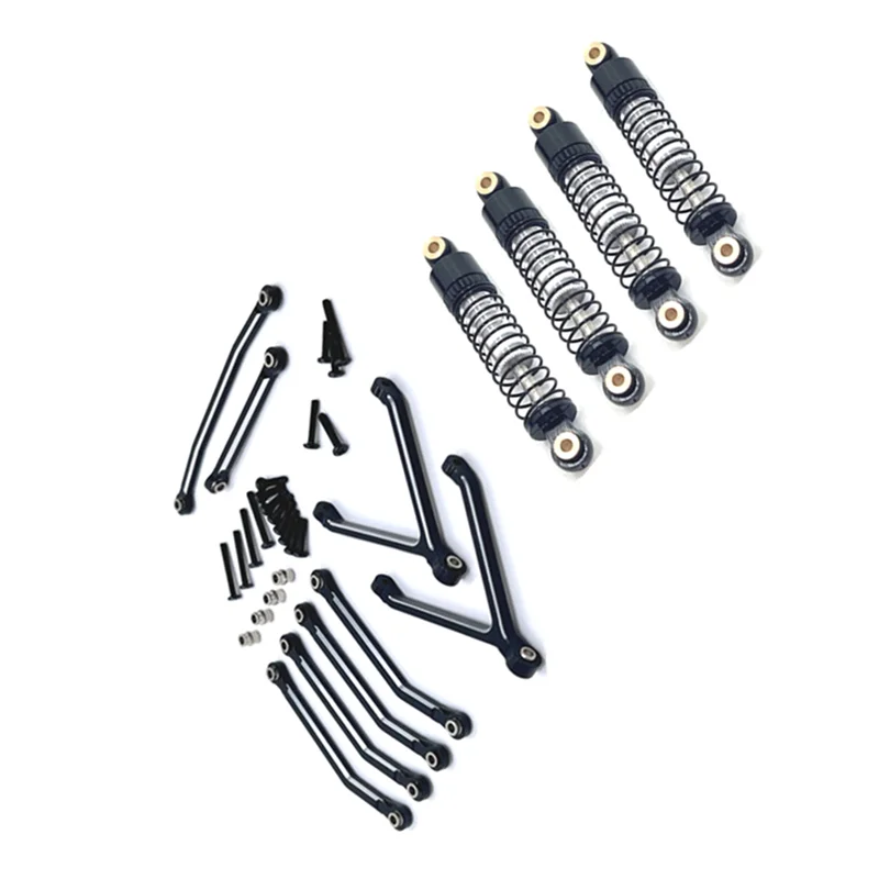 

Stylish-RC Car Upgrade Pull Rod Oil Pressure Shock Absorber Kit For FMS 1/24 FCX24 RC Car Upgrade Accessories Black