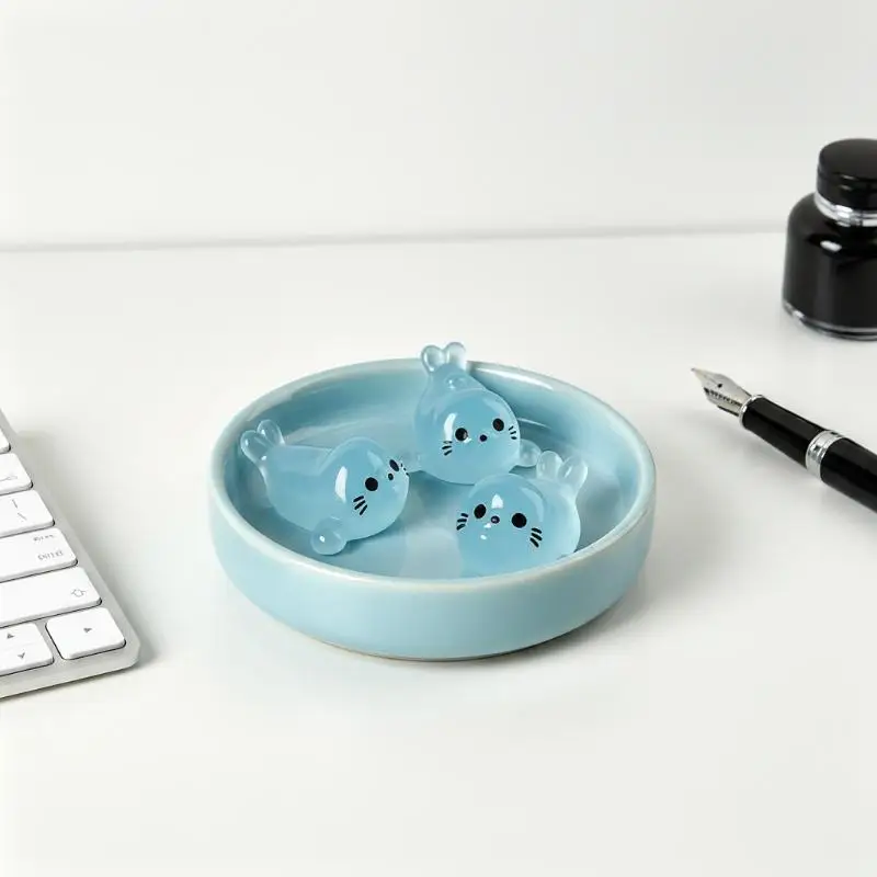 10 Pcs Glow In The Dark Mini Seal Figurines Resin Sea Animals For DIY Craft Home Decoration Supplies