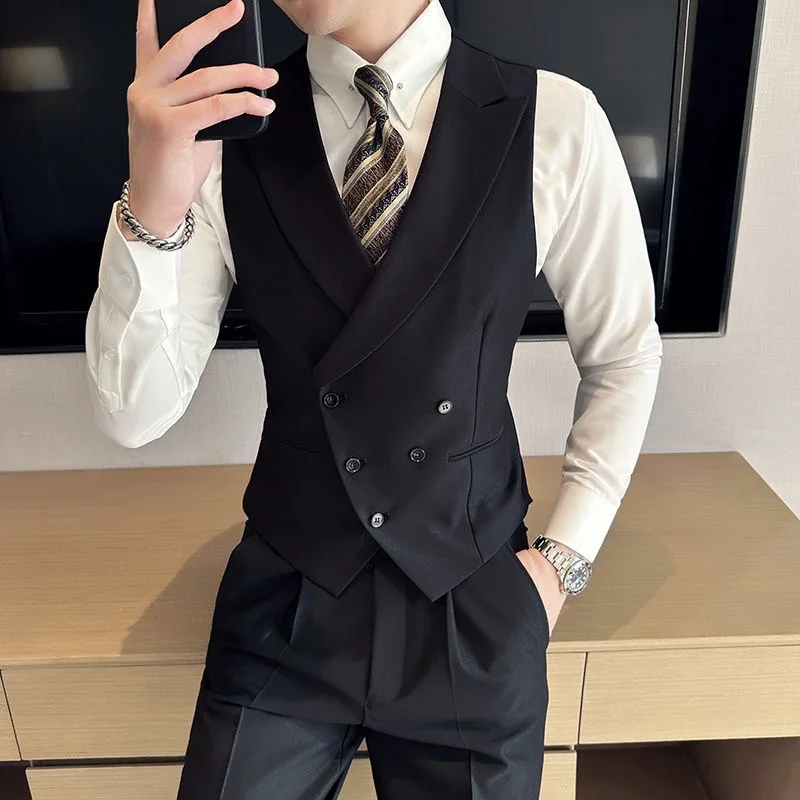 

11 Men's Suit Vest Double-breasted Groomsmen's Vest Jacket