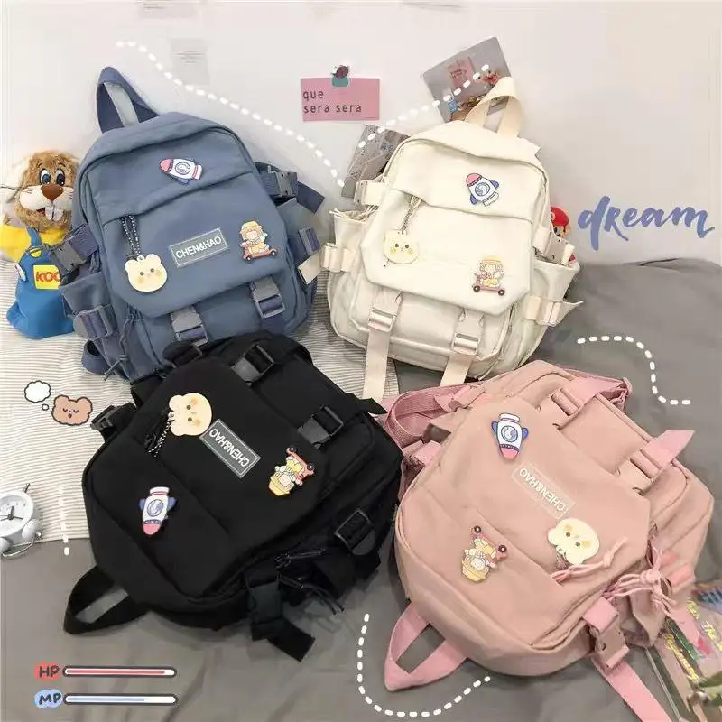 Students Backpack for girl Cute Schoolbag Lady Fashion Shoulder Bag Korean Trend Middle High School