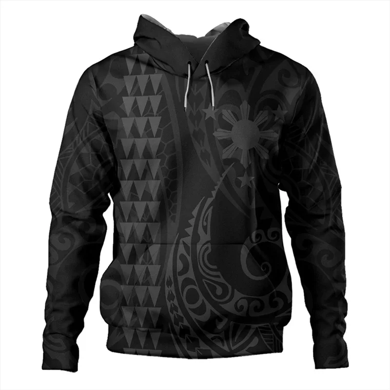 Philippines Filipinos Polynesian Tattoo Lapu Lapu Sun Tribal 3D Printing Hoodies For Men Kid Fashion Hooded Hoody Pullovers