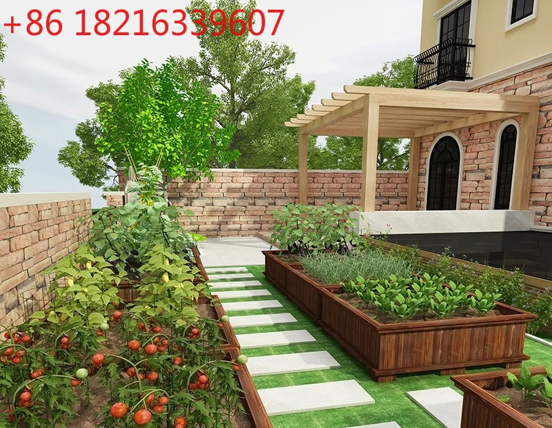 

Antiseptic wood flower box Outdoor courtyard Balcony special pot for growing vegetables Carbonized solid wood flower slot