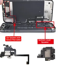 Ear Speaker With Sensor Flex Cable Replacement For iPhone X XR XS 11 Pro Max Bottom Loud Speaker Ring