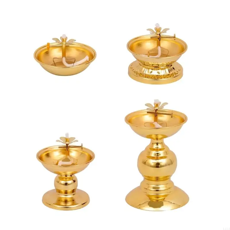 2025 New Dimmable Lamp Holder Alloy Oil Lamp Dish Cooking Oil Lamp Butter Lamp Home Worship Ever-burning Lamps for Indoor Use