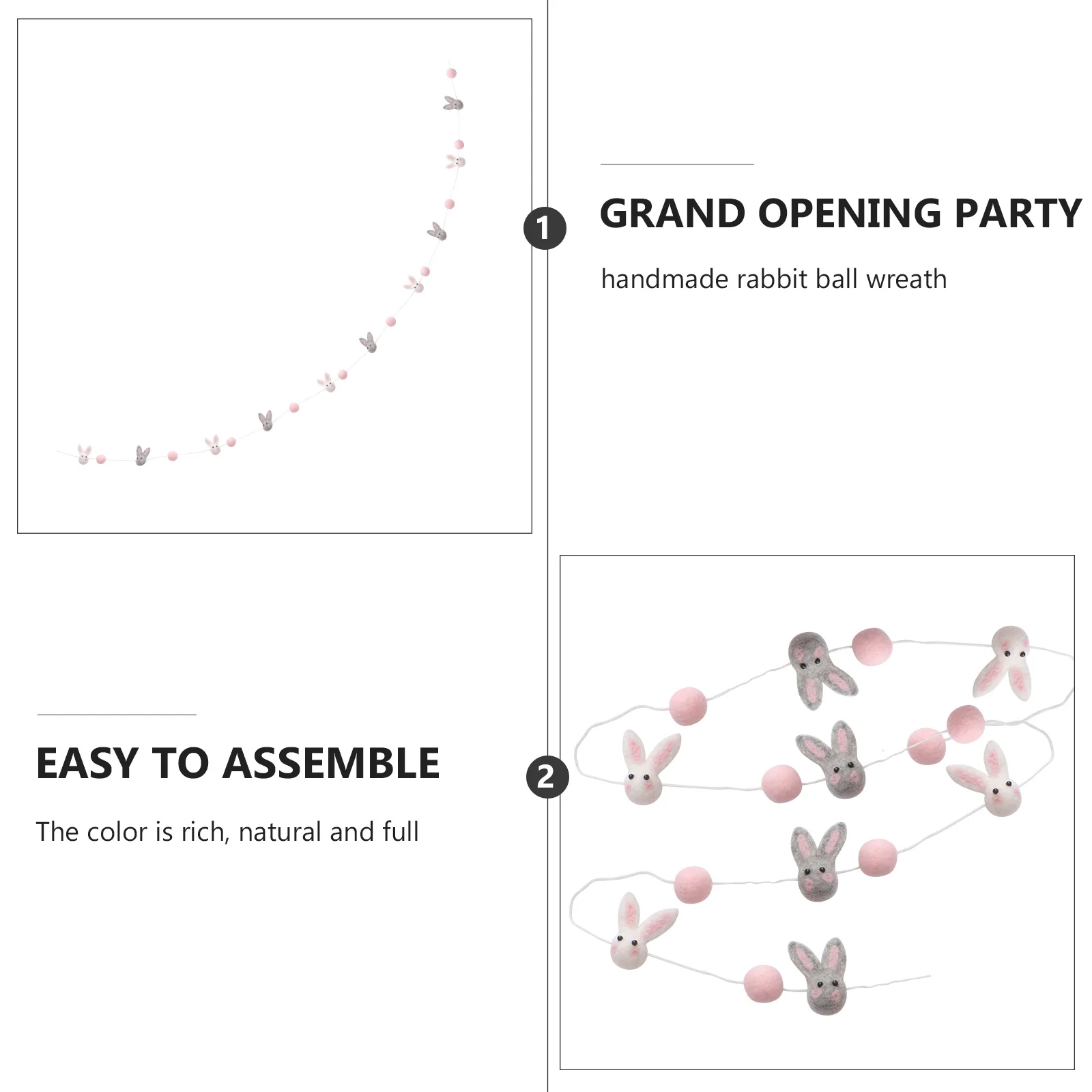 

1pc Wool Ball Rabbit Pendant Kids Room Decoration Easter Ball String Banner Wall Hanging Home Decor Photography Prop Festival