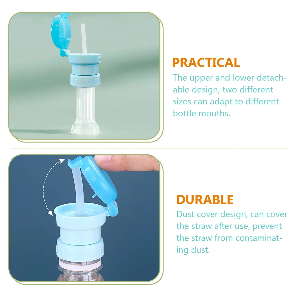 2 قطعة قبعات سيبي المحمولة مقاومة للانسكاب انفصال تصميم غطاء غبار لزجاجة الطفل غطاء من القش عصير الصودا قبعات غطاء زجاجة مشروبات
