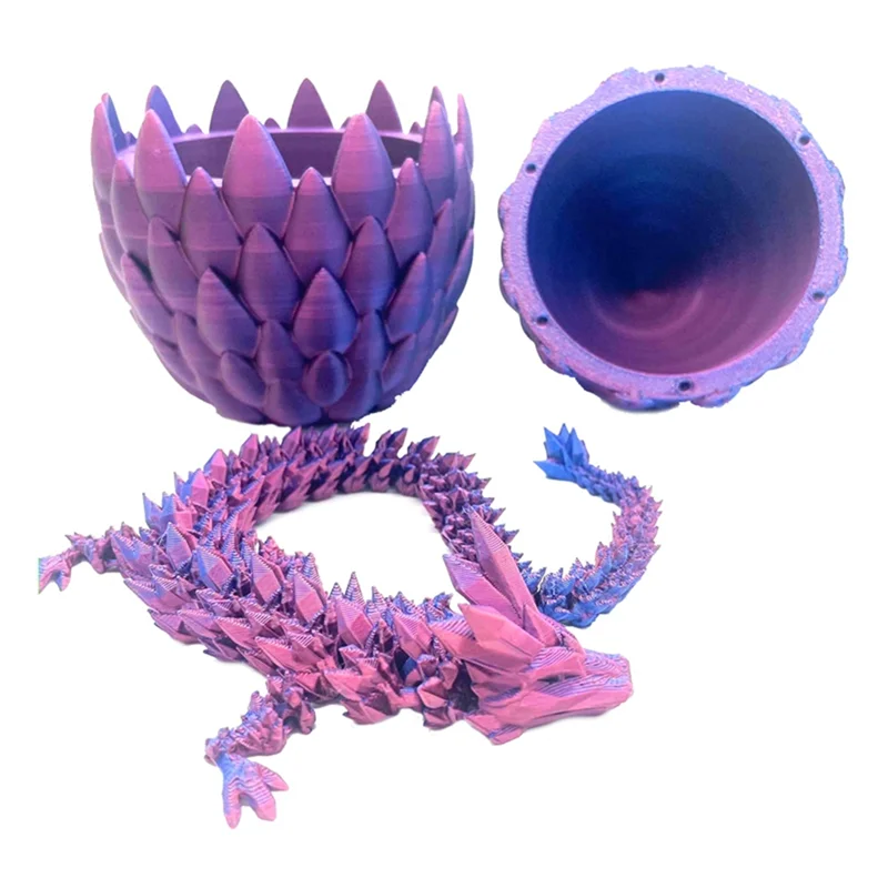 

ABXE-Dragon Egg - Surprise Egg Ornaments With Flexible Pearly-Sheen Dragon, 3D Printed Gift.For Kids,Friend