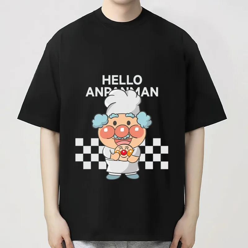 Anime Anpanman Cute T Shirt Men Couple Combination Women Clothes Short Sleeve Collar Fashion Cotto