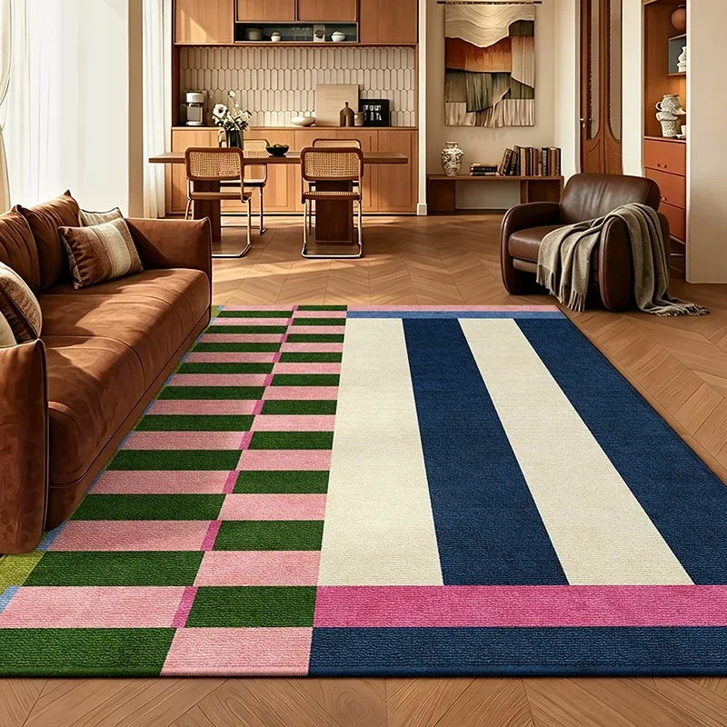 Living Room Carpet Comfortable Loop Pile Rug Stain-resistant Wear-resistant Floor Mat Large Size Medieval Style Home Decor Rugs
