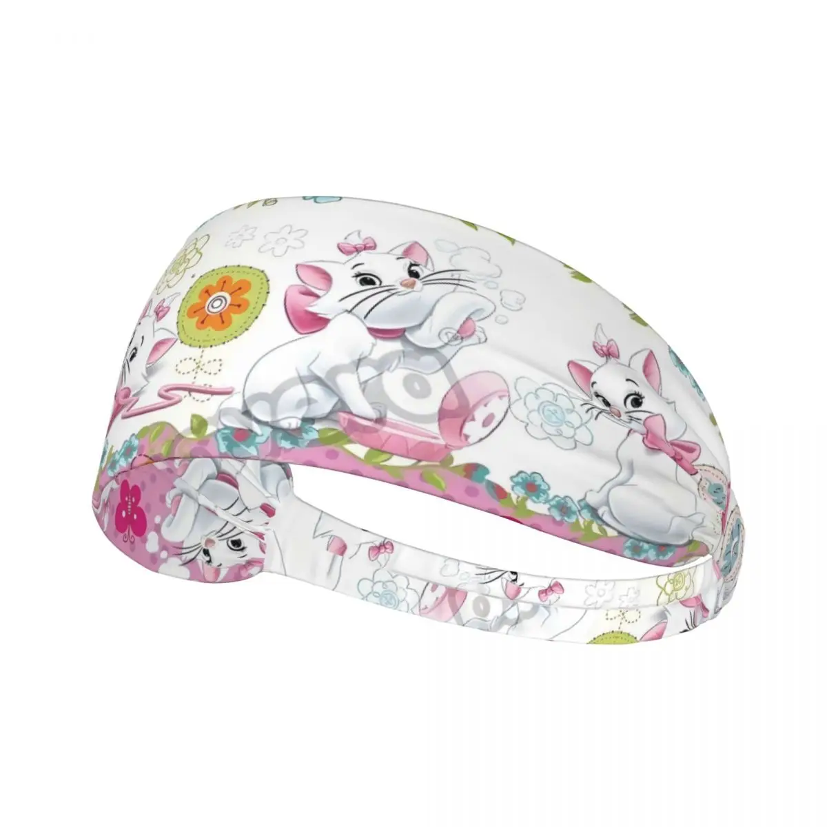 

Custom Marie Cat Cartoon Sports Sweatbands for Cycling Anime Cute Absorbent Headband Women Men