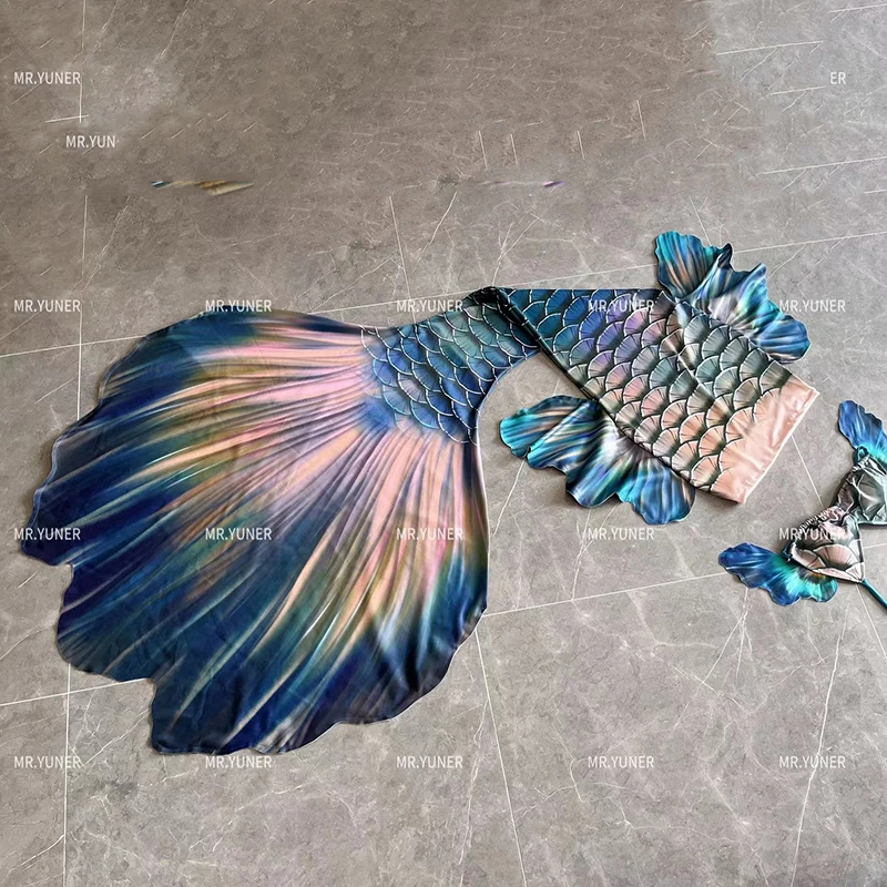 Professional Customized Mermaid Tail Dress Swimsuit Aquarium Role Play Mermaid Simulation Tail Single Webbing Accessory Costume