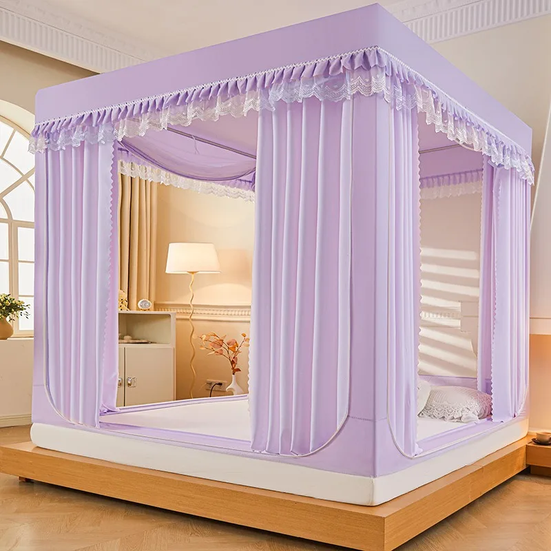 Bed Canopy Mosquito Net With Zipper Enclosed Privacy Curtain Dustproof Breathable Mesh For Bedroom Home Decor Sleep Protection