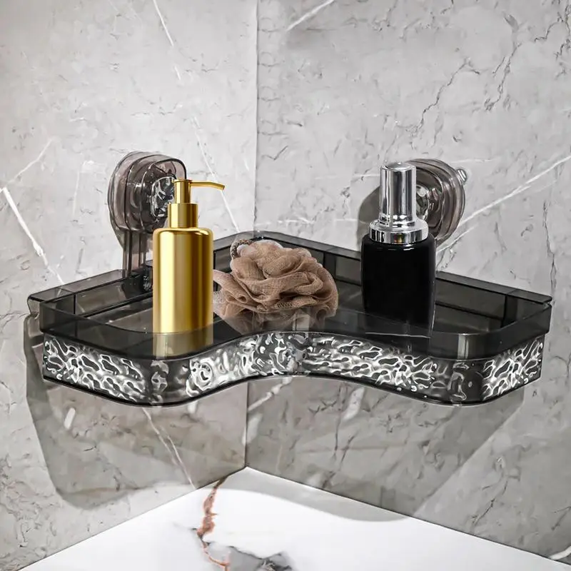 

Corner Shower Rack Heavy Duty Suction Cup Shower Organizer No Drilling Shower Corner Shelf Large Capacity Bathroom Organizer For