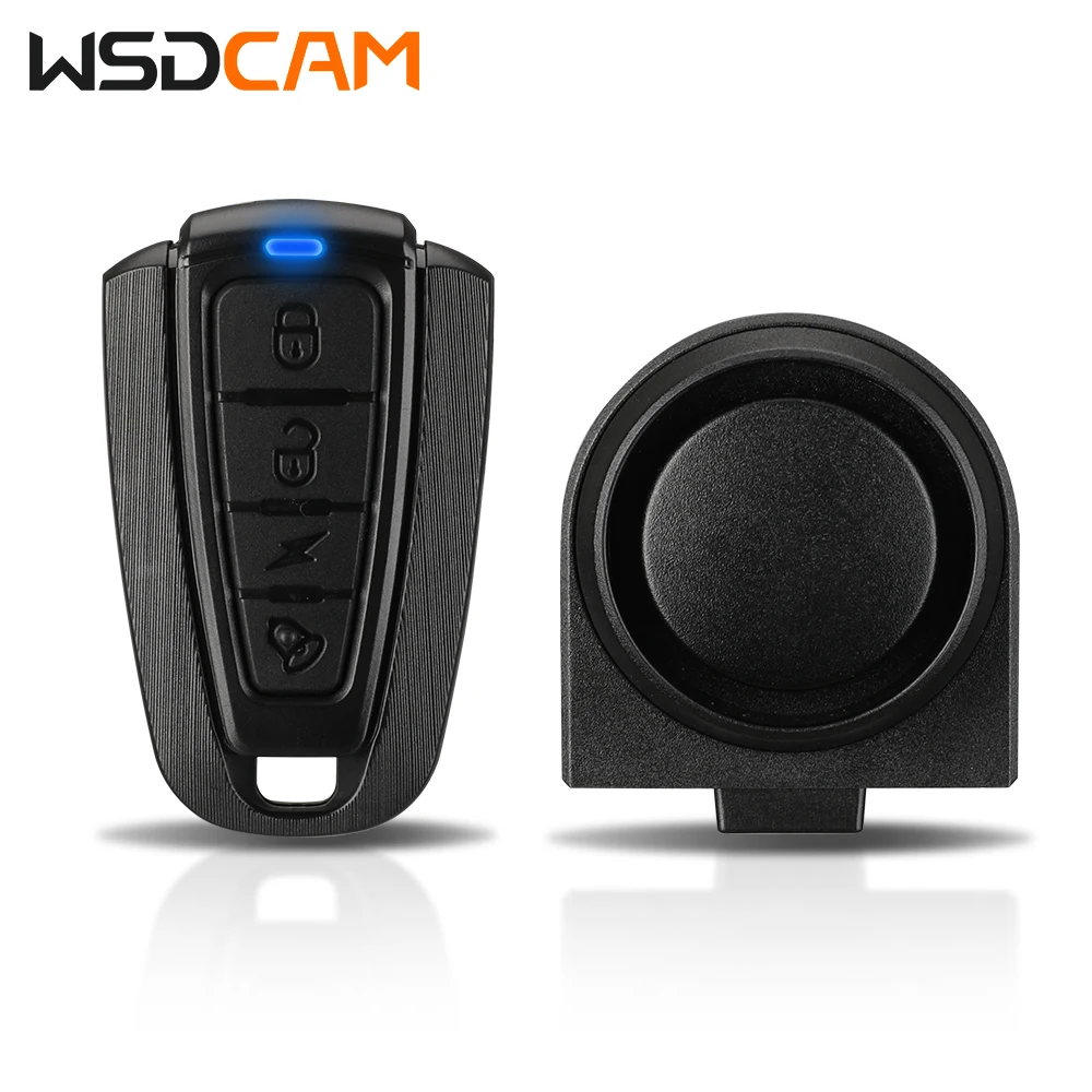 WSDCAM 110dB Loud Anti Theft Vibration Sensor Alarm USB Charging Remote Control 110 dB Bike Motorcycle Alarm Security Protection