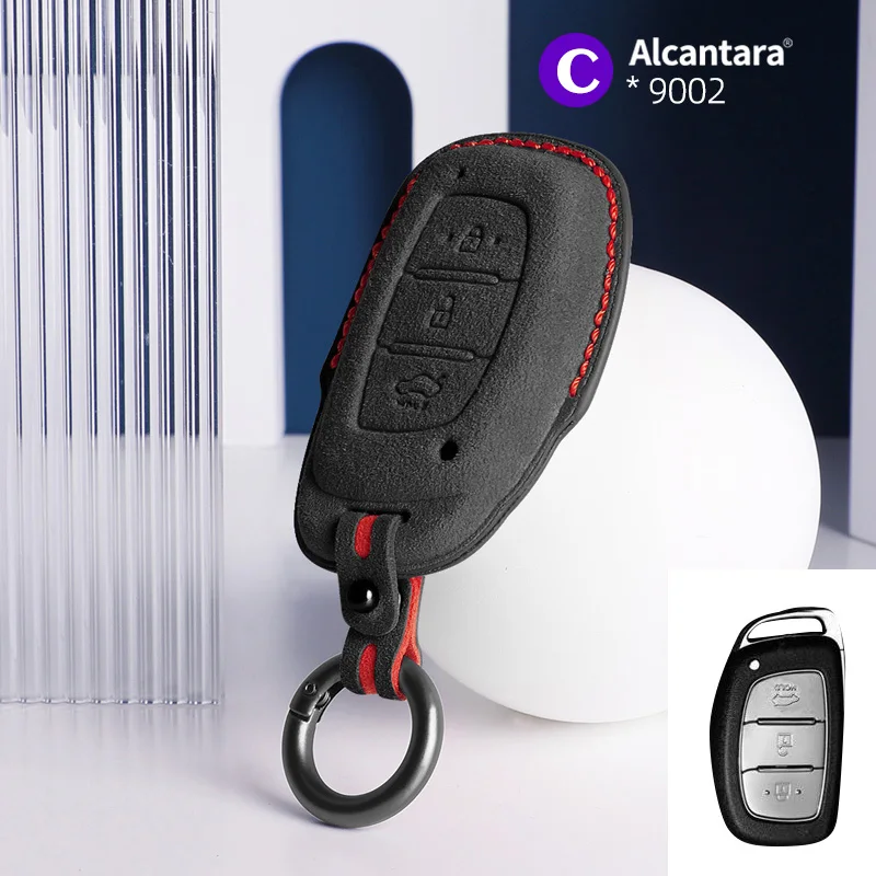 

Alcantara Car Key Case Cover Holder Key Shell Buckle For Beijing-Hyundai Sonata Ix25 Tucson Reina Ix35 Accessories