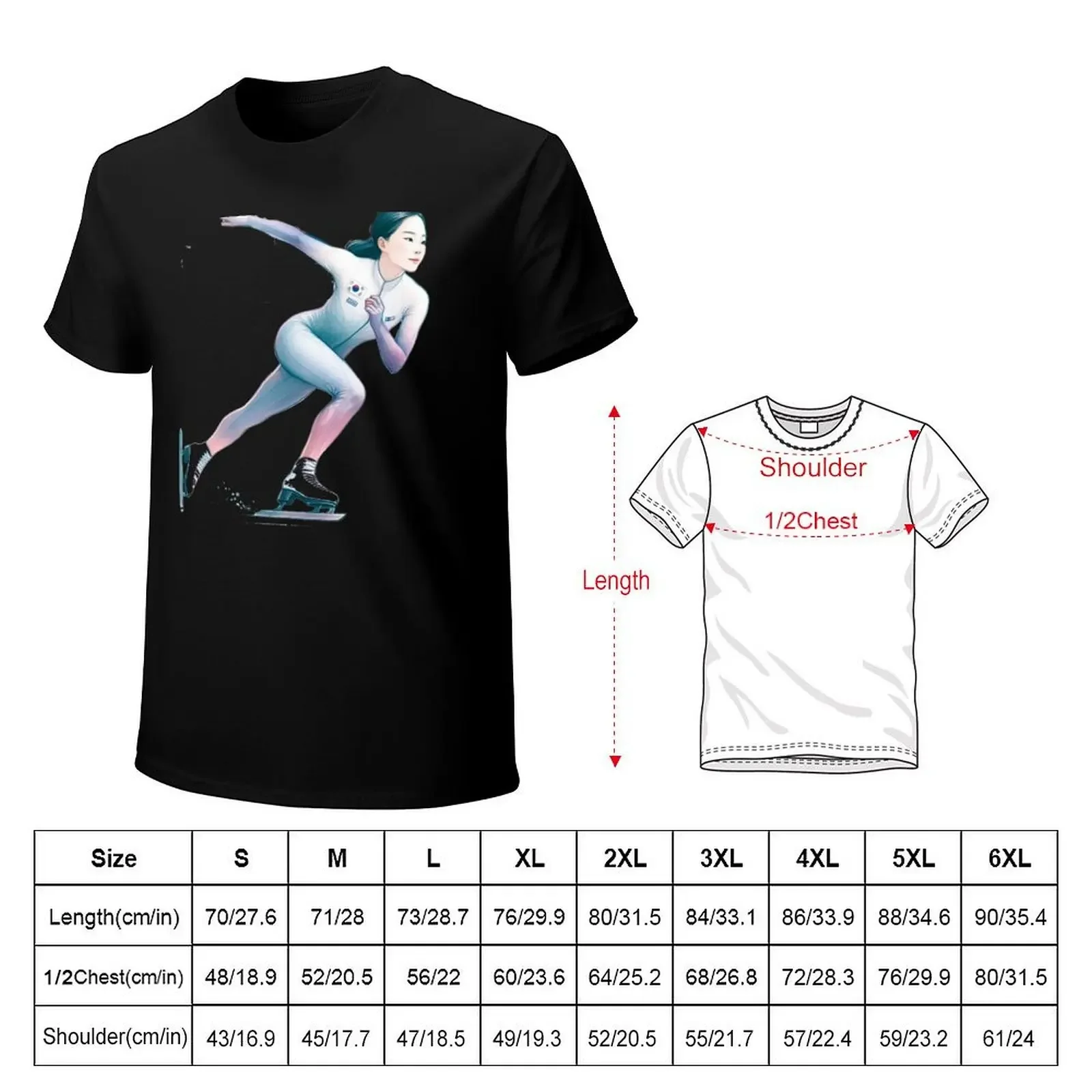 Korean Female Speed Skater World Record Holder, T-Shirt hippie clothes shirts graphic T-shirts for men cotton