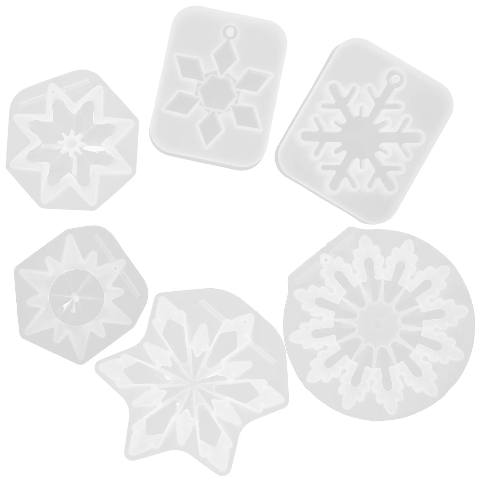 

6Pcs Snowflake Mold Silicone DIY Molds for Resin Crafts Christmas Decor Pendant Making Flexible Casting Mold for Epoxy Xmas