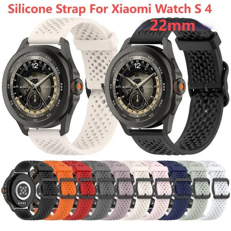 Silicone Strap For NEW Xiaomi Watch S4 Sport Soft Bracelet Smartwatch Band Sport Multiple Holes Tracking Smartwatch S4 Men Women