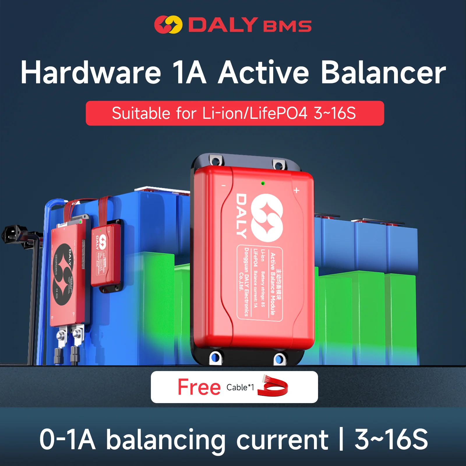 DALY Active hardware balancer 1A lifepo4 balancer 4S active equalizer 8S 10S 12S 13S 16S for energy storage