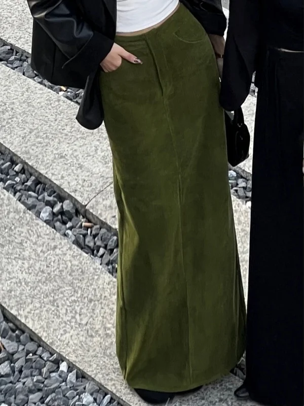 

Ретро-юбка с завышенной талией, женская, модная, однотонная, в холодных тонах, зимняя новинка, А-силуэт, для офиса, корейский стиль