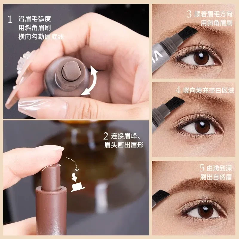 Natuurlijk wild wenkbrauwpotlood met luchtkussen, waterdicht en zweetbestendig, geverfde wenkbrauwpasta, pluche waterwenkbrauwpotlood