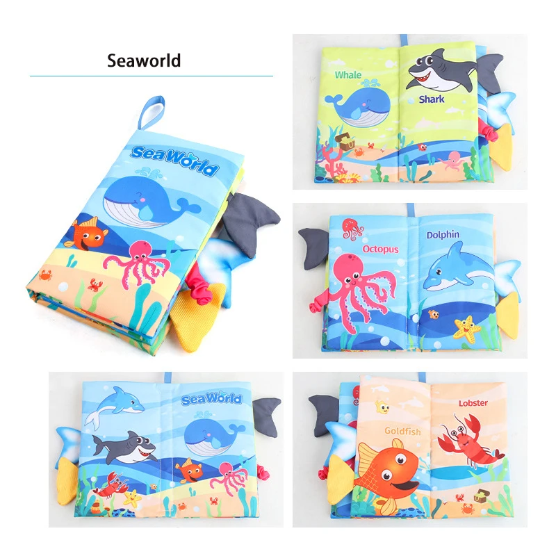 Babystaartdoek Boek Voor Pasgeborenen 3d Boek Oceaanbos Vliegende Dieren Cognitieve Montessori Vroeg Educatief Speelgoed Voor Kinderen Cadeau