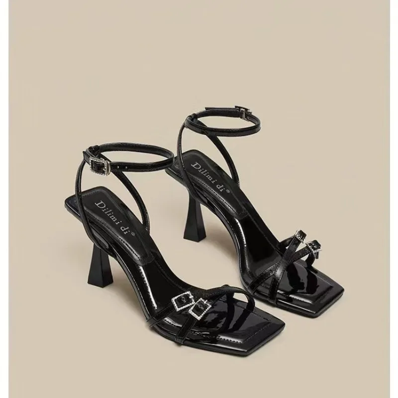 Mode d'été bout ouvert 2025 femmes talons hauts antidérapant Sexy femmes sandale talons fins chaussures carrées Sandalias De Mujeres En Oferta