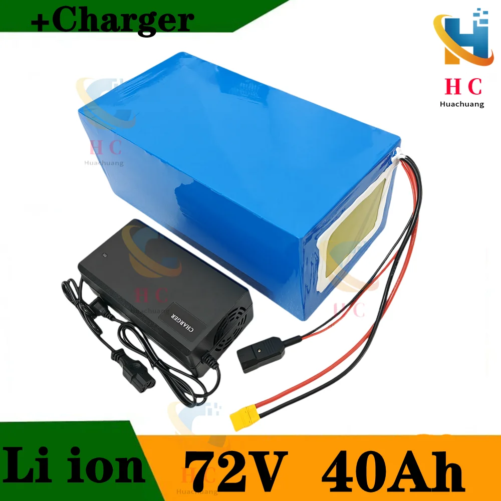 72v 40Ah lithium ion battery BMS 20S li battery for 2000w 3500w 7000w scooter inverter motorcycle +10A charger