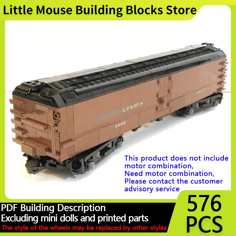 

City Car Model MOC Building Bricks Railroad R50b Express Reefer Car Modular Technology Gifts Holiday Assemble Children Toys Suit