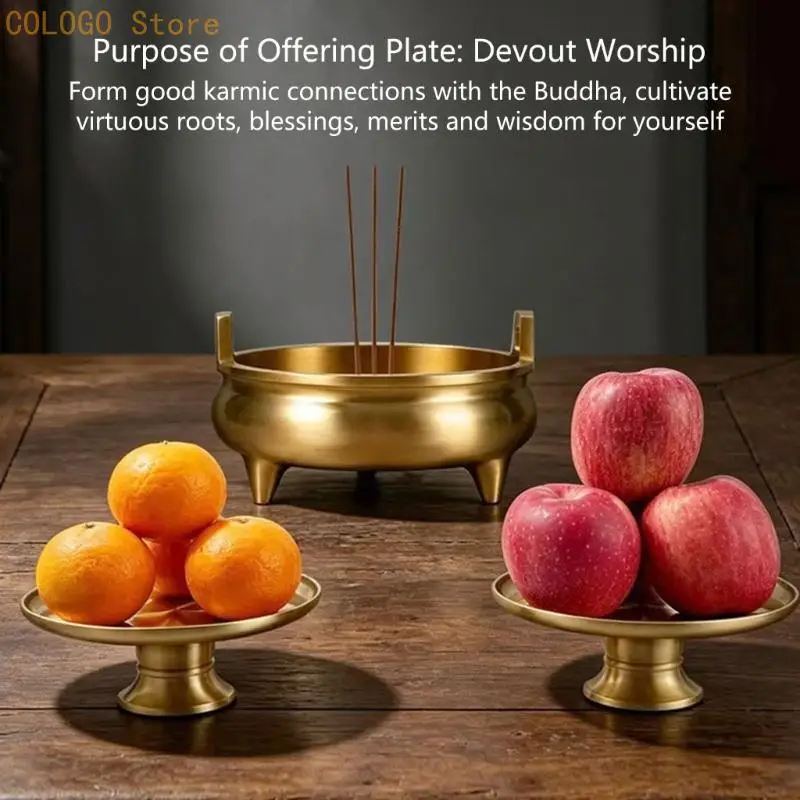 Round Offering Tray for Entry Table and Tea Table Use Daily Home D0LD