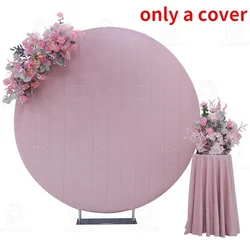 Dd 6.5ft/200Cm Fluwelen Ronde Achtergrond Cover Voor Arch Stand Roze Bruiloft Achtergrond Verjaardagsfeestje Decoratie Fotografie Rekwisieten