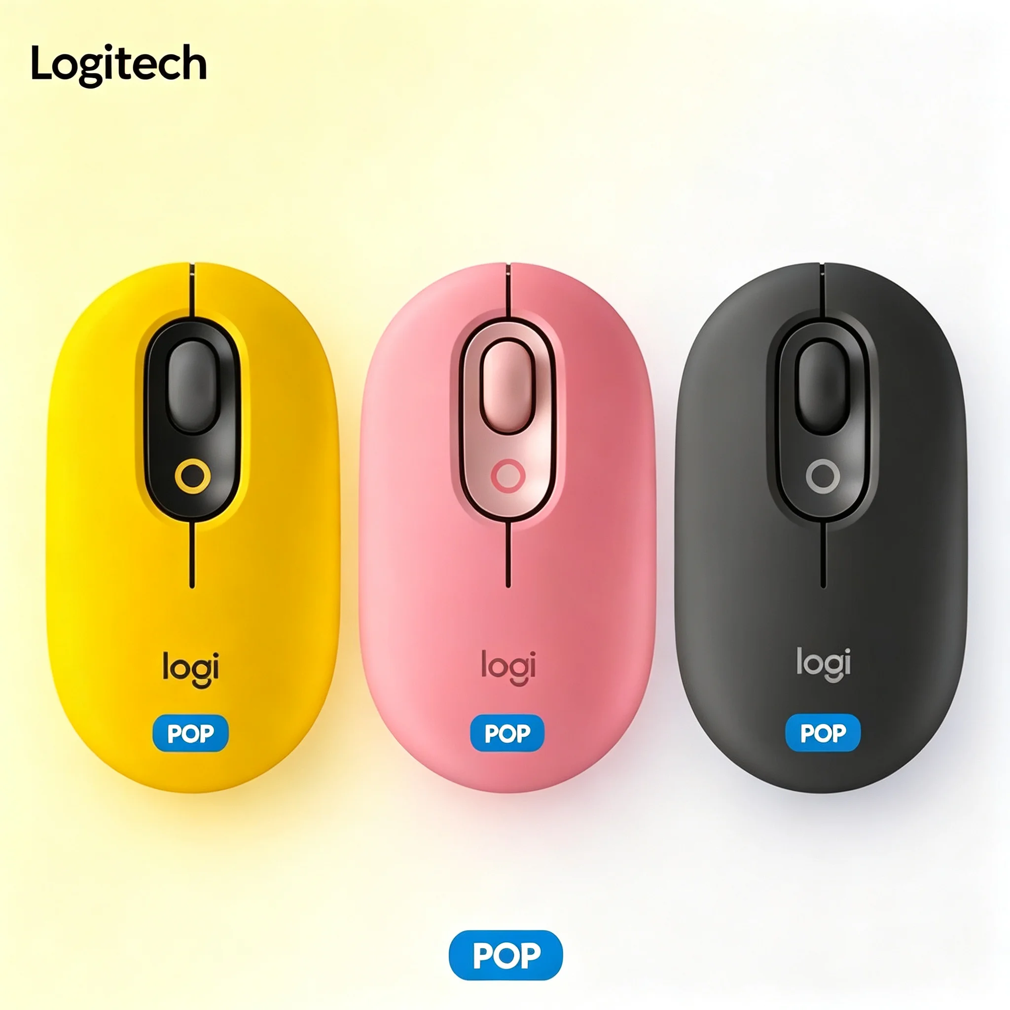 Logitech POP Mouse Wireless Bluetooth Quiet Mouse Sweet Color Mice for Desk Decoration