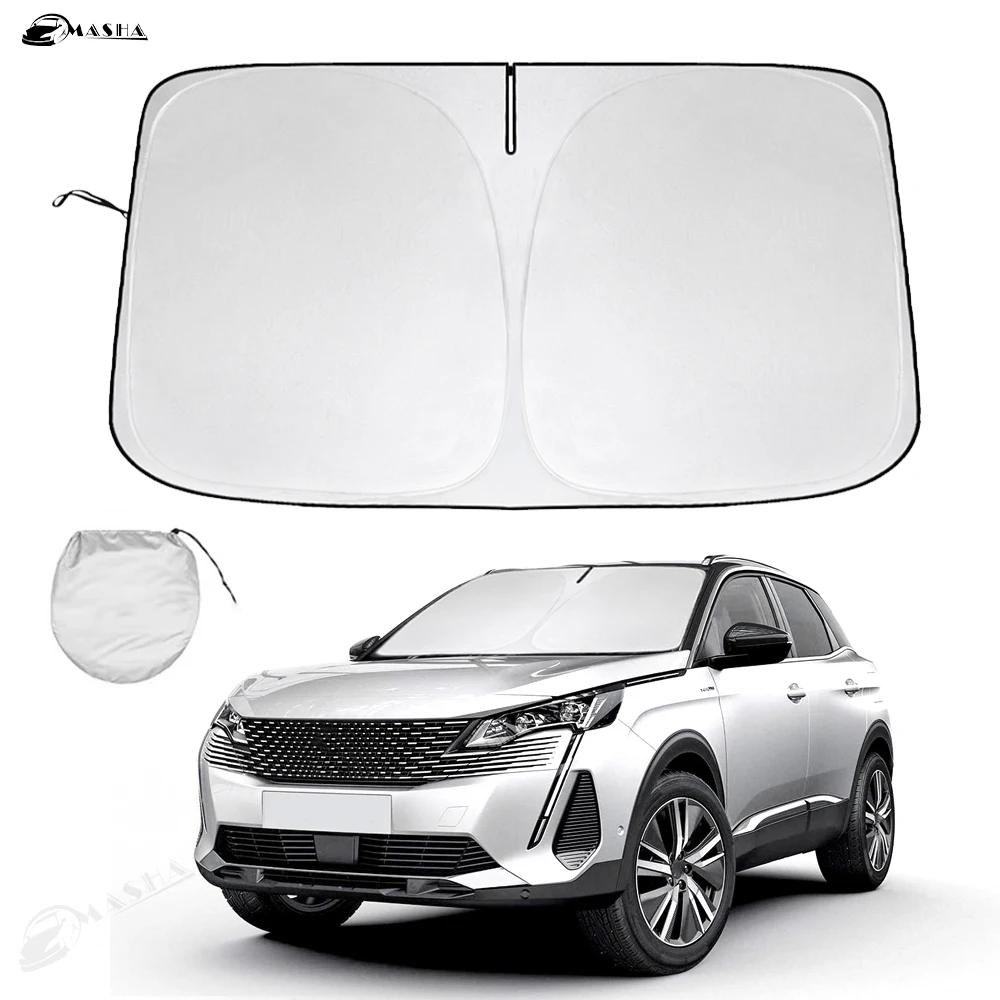 🚗 Parasol Plegable Para Peugeot 5008 (2017-2021) | Protege Tu Coche Del Calor Y El Deslumbramiento | Tela Poliéster Alta Densidad | Incluye Bolsa