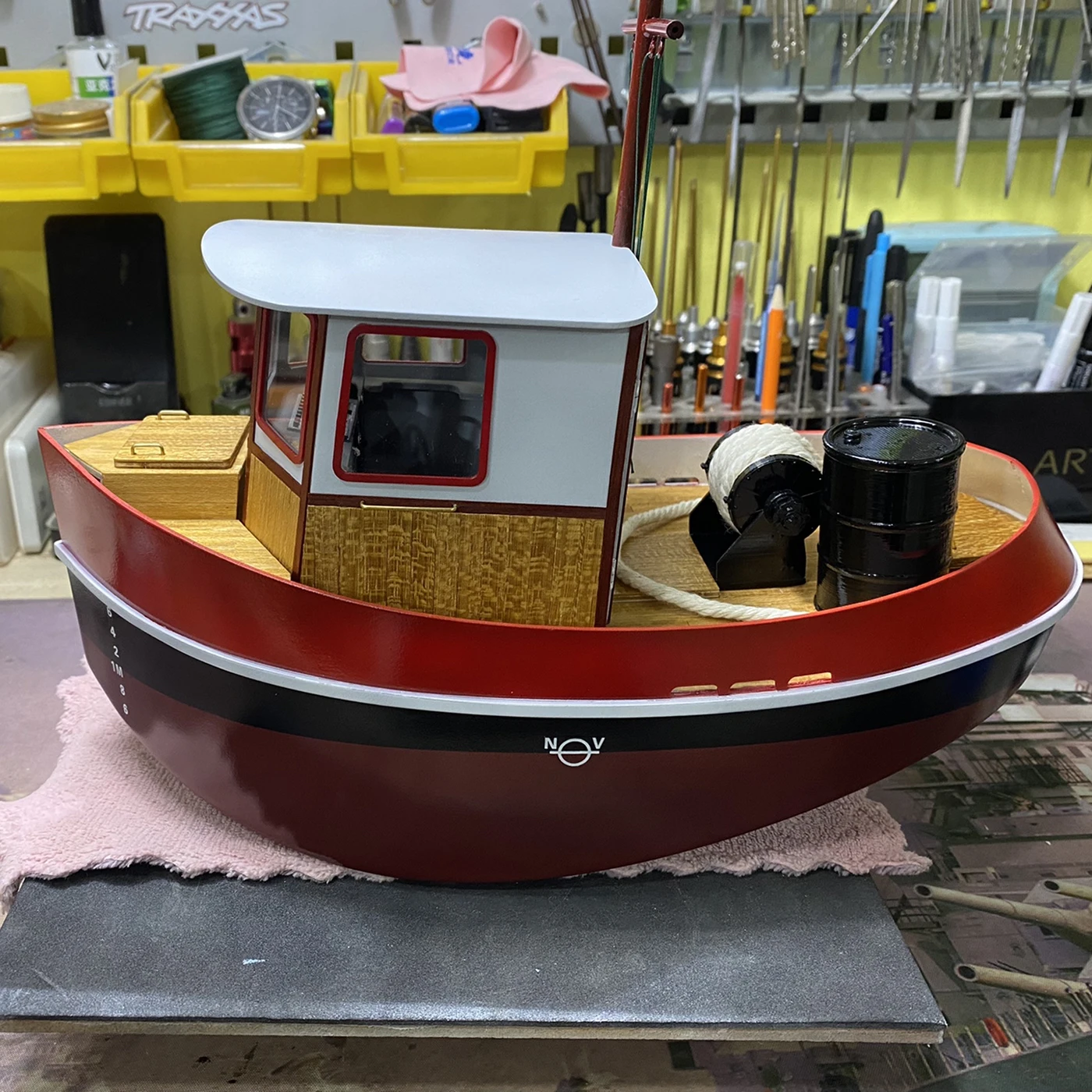 30 سنتيمتر RC قارب Q3 لطيف التحكم عن بعد السفن مصنوعة بعناية هيكل خشبي RC Schiffe نموذج RTR لعبة السفينة #1