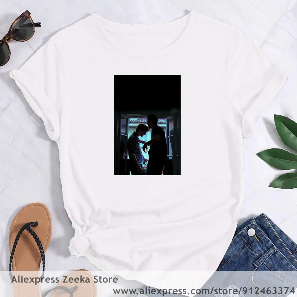 Call Me By Your Name Elio Oliver Aethetic  Women Funny Print Ladies T-shirt Girl Y2K Harajuku Basis O-collar White Shirt Short