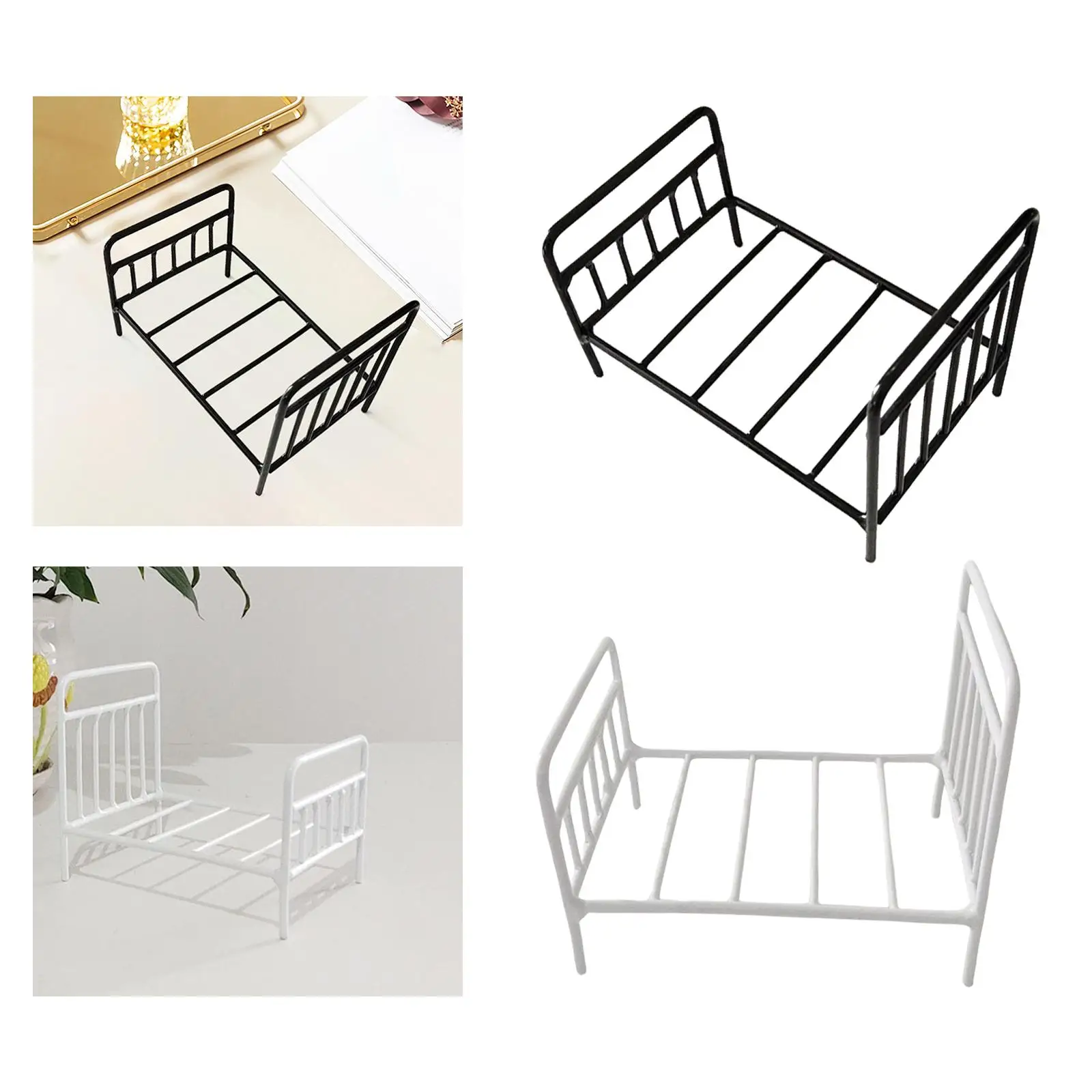 Cama para casa de muñecas 1:12, paisaje individual, escena de simulación, decoración para casa de muñecas