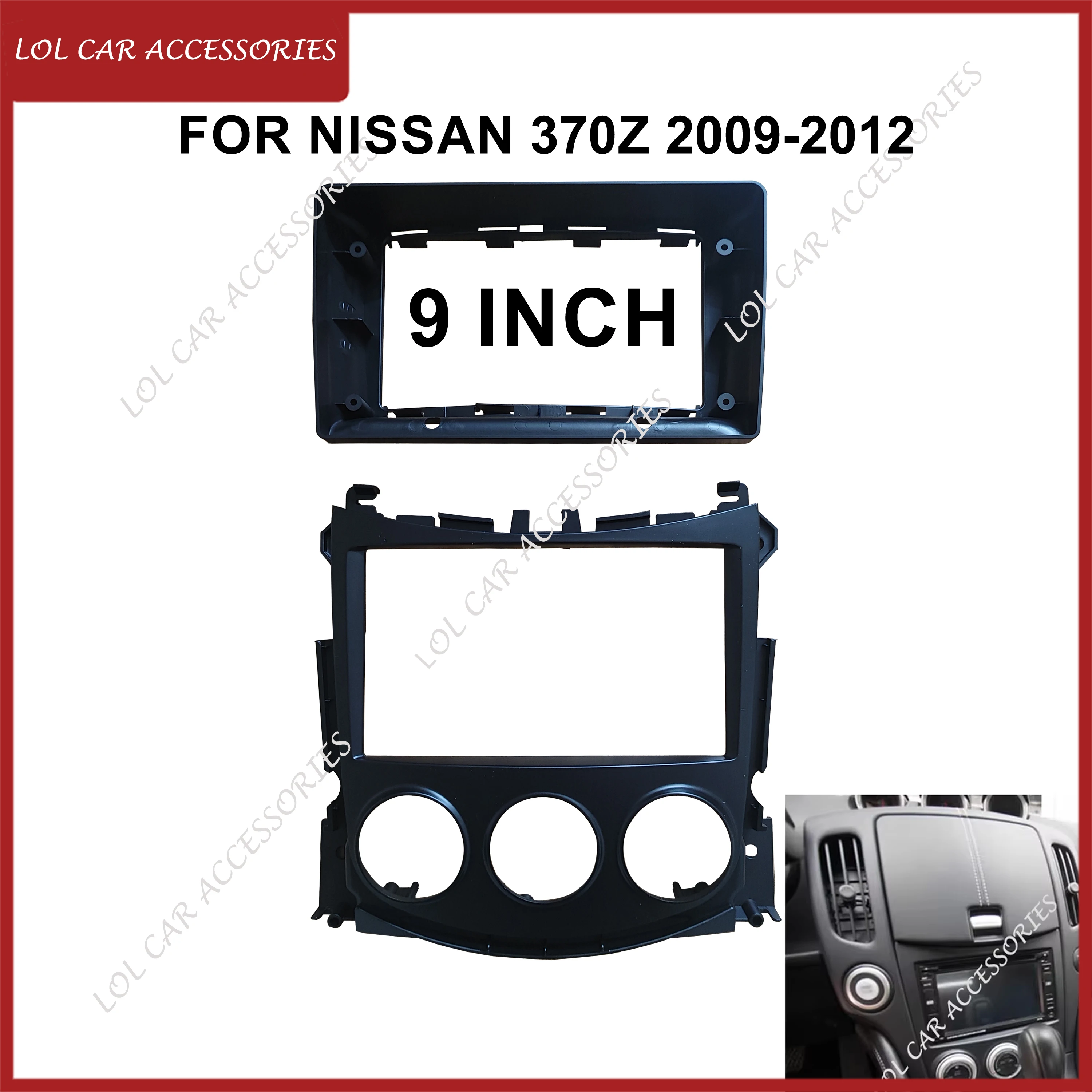 9 Inch For Nissan 370Z 2009-2012 Car Radio Android Stereo MP5 GPS Player Fascia Panel Frame 2 Din Head Unit Dash Cover