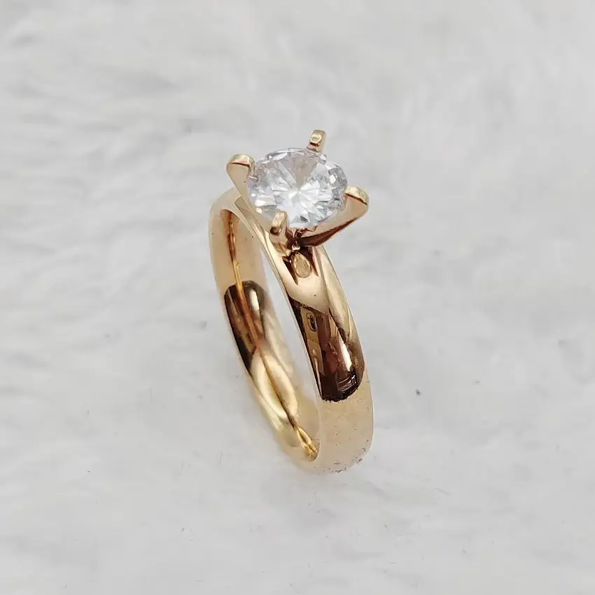 

Anniversary Rings for Renewing Vows 18k Rose Gold Plated Love Proposal Wedding Couples Engagement Ring Women