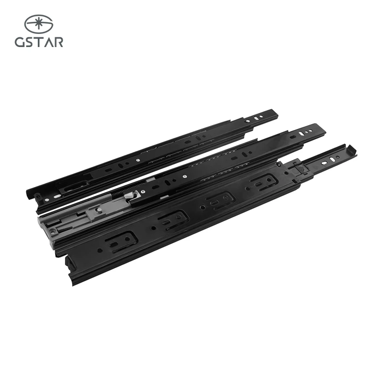 3 fold heavy duty cabinet lower installation 35mm drawer slide soft closed ball bearing drawer slide