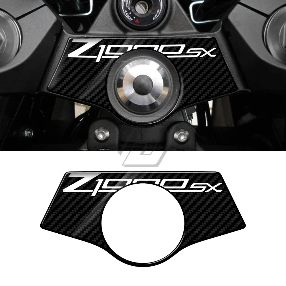 Moto carbon look Decal Pad Triple Tree Top Clamp adesivo anteriore superiore per Z1000SX 2011-2017