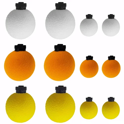 12 Uds. Indicadores de huelga de forma redonda flotadores flotantes de pesca redondos de alta visibilidad flotador de clavija ranurada